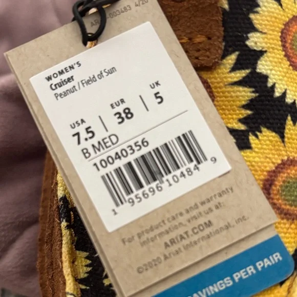 Ariat womens Brown Sunflower Moccasins - Picture 6 of 6